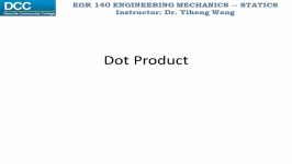 Statics Lecture 07 Dot product