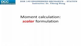 Statics Lecture 11 Moment calculation scalar formulation