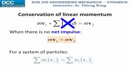 Dynamics Lecture 20 Conservation of linear momentum for a system of particles