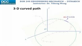 Dynamics Lecture 08 Curvilinear motion normal and tangential ponents