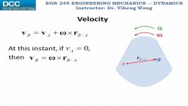 Dynamics Lecture 26 Instantaneous center of zero velocity