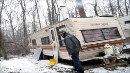 My Off Grid Camper In Winter Snow Storm