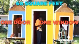 Homeless man jumps for joy over new tiny house