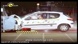 آزمون برخورد Crash Test خودروی پژو 206  EuroNCAP